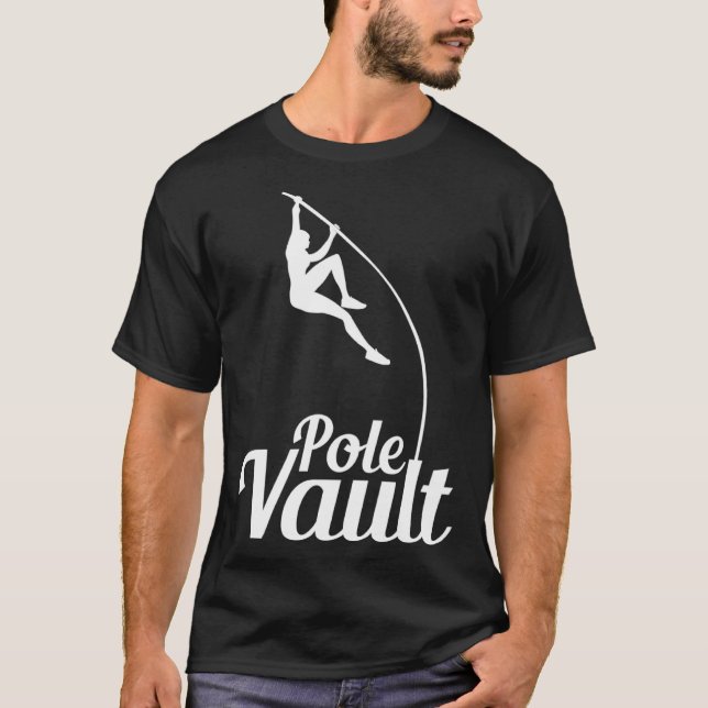 Pole Vault High Jump Bar Jump Athlet Bar Jumper T Shirt (Framsida)