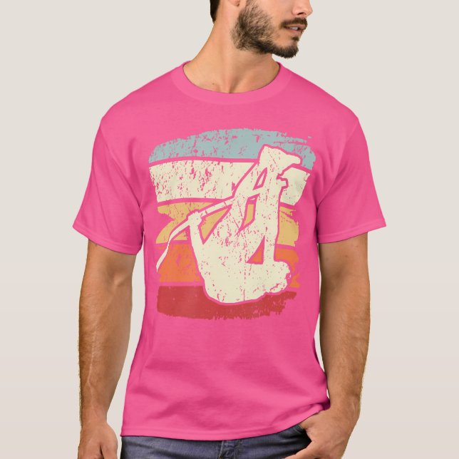 Pole Vault Pole Vaulting 60S 70S Stil Retro Pole T Shirt (Framsida)