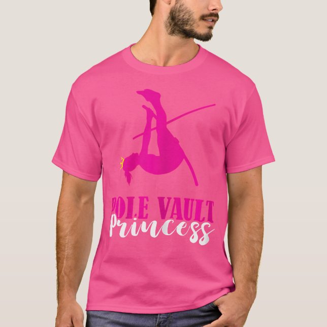 Pole Vault Princess Krona Pole Vaulting High Jumpi T Shirt (Framsida)