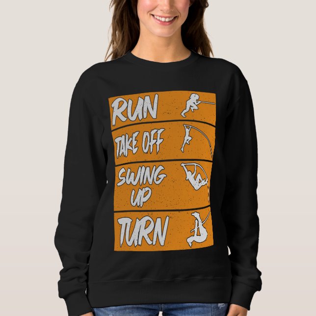 Pole Vault Track Springa Swing Turn Pole Vault T Shirt (Framsida)