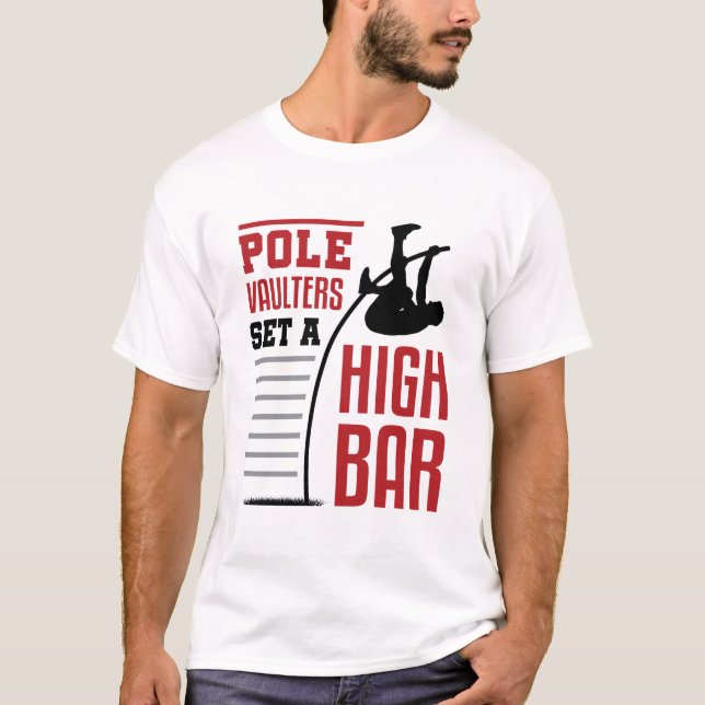 Pole Vault-vaulters Ställa in ett högt Pub T Shirt (Framsida)
