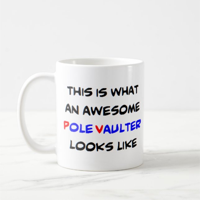 Pole vaulter, fantastisk kaffemugg (Vänster)