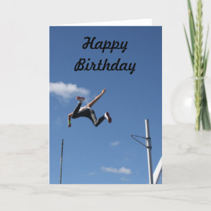 Pole Vaulter Grattis på födelsedagen Card Kort