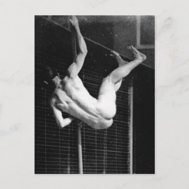 Pole Vaulter - Muybridge Vintage Photo 1885 Vykort (Framsida)