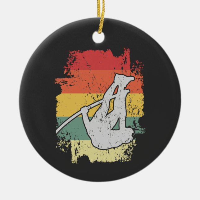 Pole Vaulting Design for a Pole Vaulter Julgransprydnad Keramik (Framsidan)