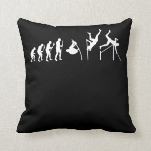 Pole Vaulting Evolution Funny Pole Vaulter Kudde