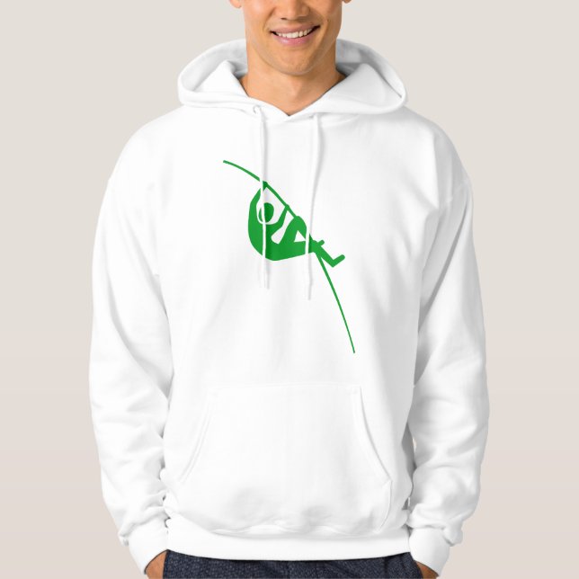Pole Vaulting - Grass Grönt Hoodie (Framsida)