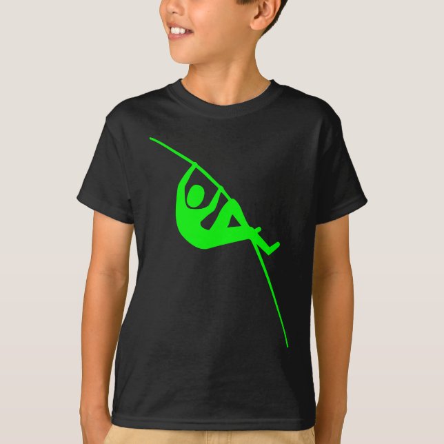 Pole Vaulting - Grönt T Shirt (Framsida)