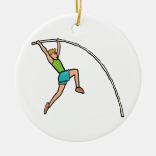 Pole Vaulting Julgransprydnad Keramik