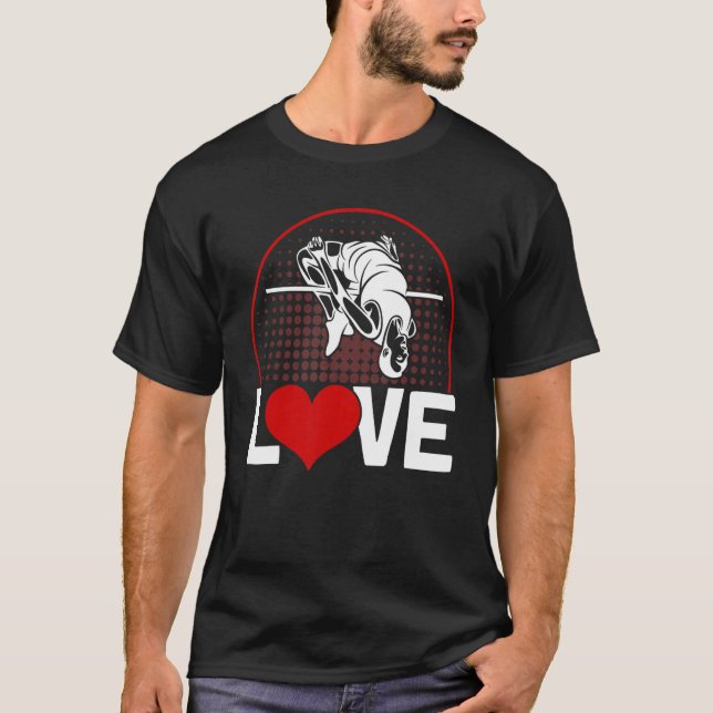 Pole Vaulting Love Pole Vault T Shirt (Framsida)