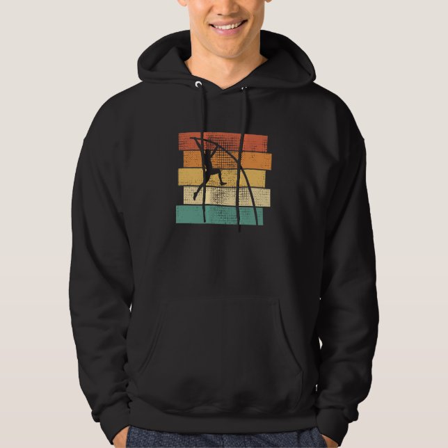 Pole Vaulting Retro Hoodie (Framsida)