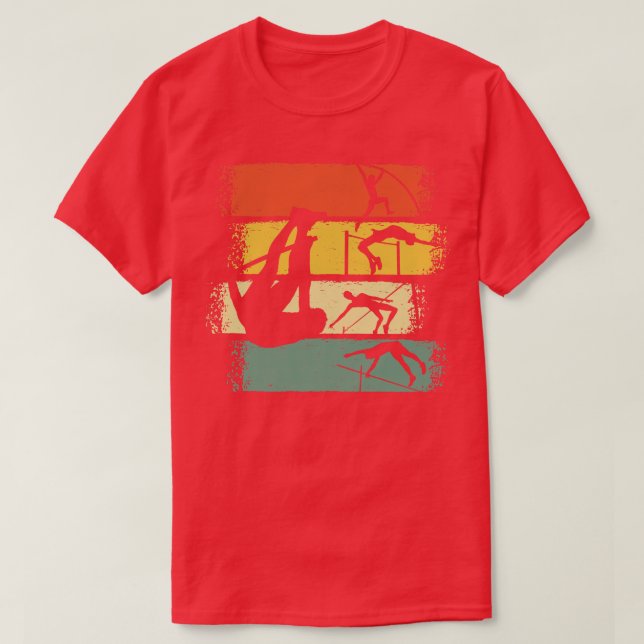 Pole Vaulting Retro Vintage 3 T Shirt (Design framsida)