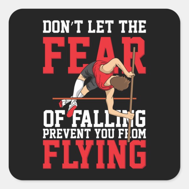 Pole Vaulting Sport Fyrkantigt Klistermärke (Framsida)