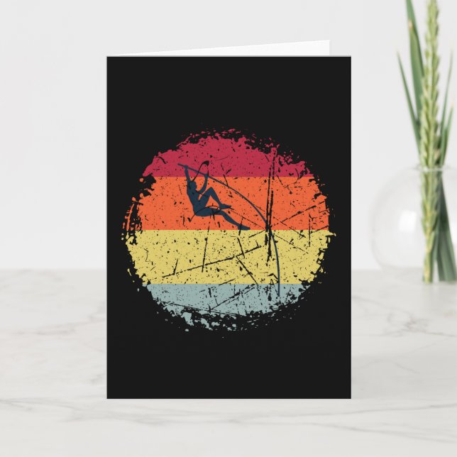 Pole Vaulting Vintage Kort (Framsida)