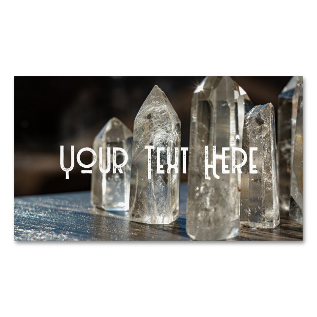 Poled Point Crystals Energy Healer Magnetiska Visitkort (Framsida)
