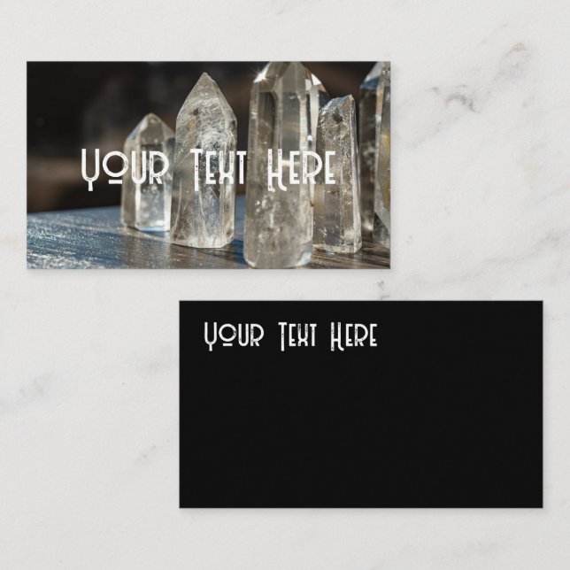 Poled Point Crystals Energy Healer Visitkort (Fram/baksida)