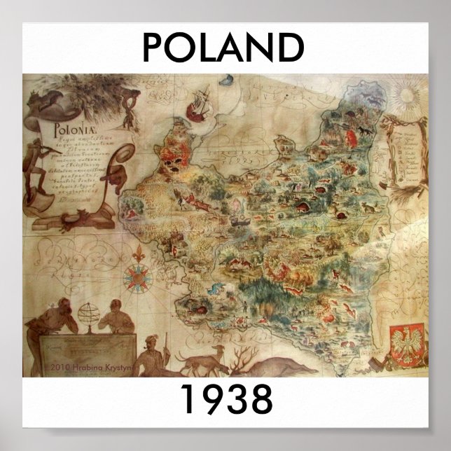 POLEN 1938 KARTA POSTER (Framsidan)