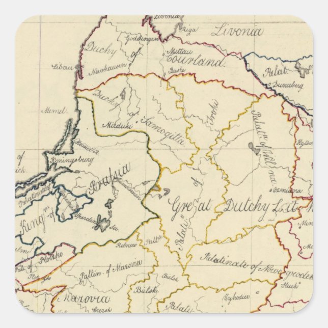 Polen 4 fyrkantigt klistermärke (Framsida)