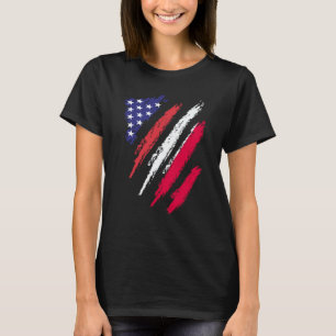 Polen Amerikansk Odlad Flagga USA Patriotiskt Kult T Shirt