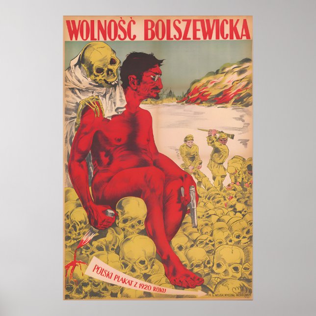 Polen Antikommunistisk propagandaposter 1920-talet Poster (Framsidan)