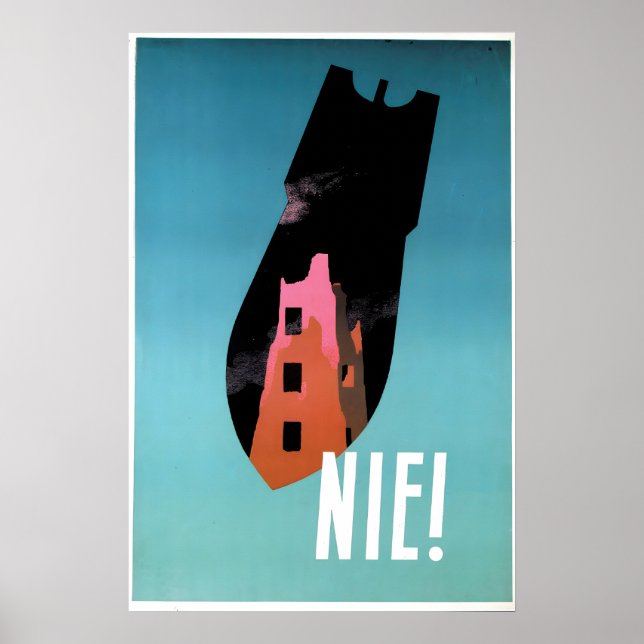 Polen Antikrigsaffisch Kalla Kriget Nej till kärnv Poster (Framsidan)