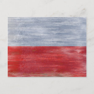 Polen drabbades av Polens flagga Vykort