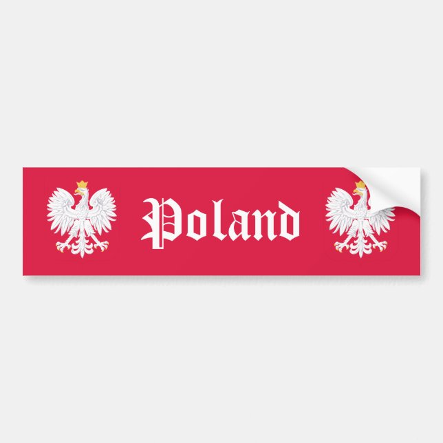 Polen Eagle Polska Polska Polska Red Vapensköld Bildekal (Framsidan)