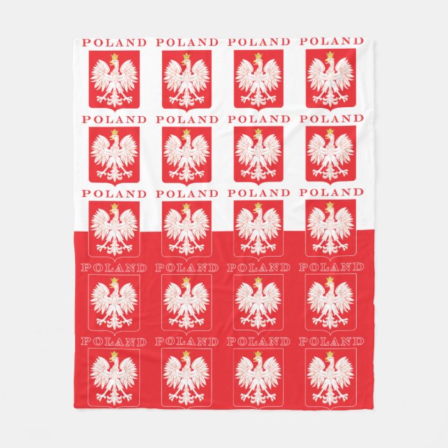 Polen Eagle Red Shield Fleecefilt (Framsidan)