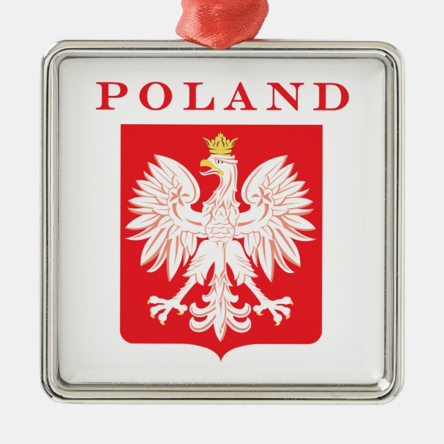 Polen Eagle Red Shield Julgransprydnad Metall (Framsidan)
