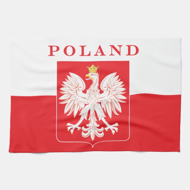 Polen Eagle Red Shield Kökshandduk (Horisontell)