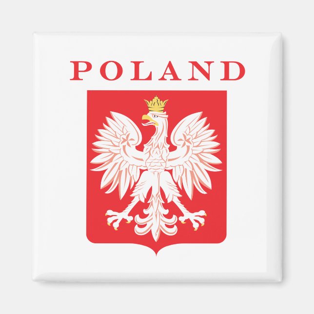 Polen Eagle Red Shield Magnet (Framsidan)
