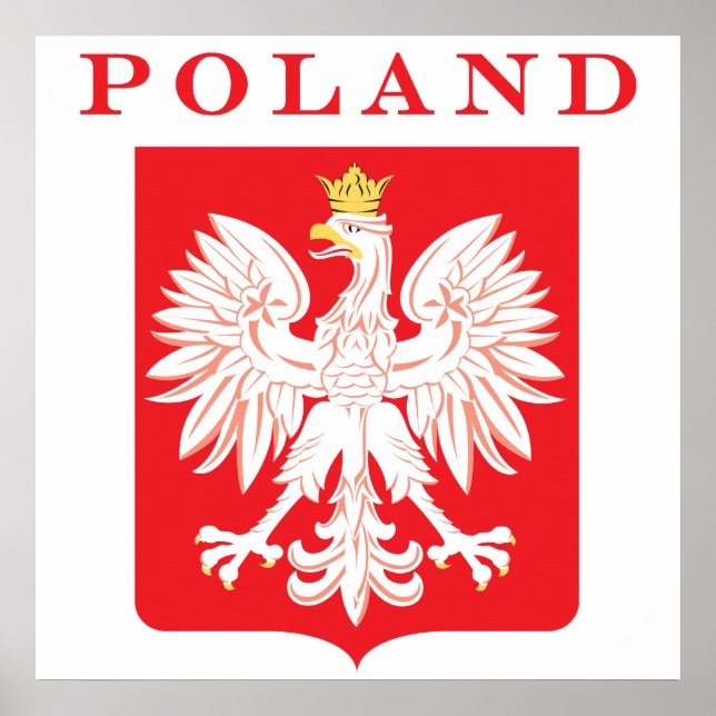Polen Eagle Red Shield Poster (Framsidan)