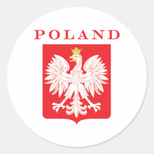 Polen Eagle Red Shield Runt Klistermärke