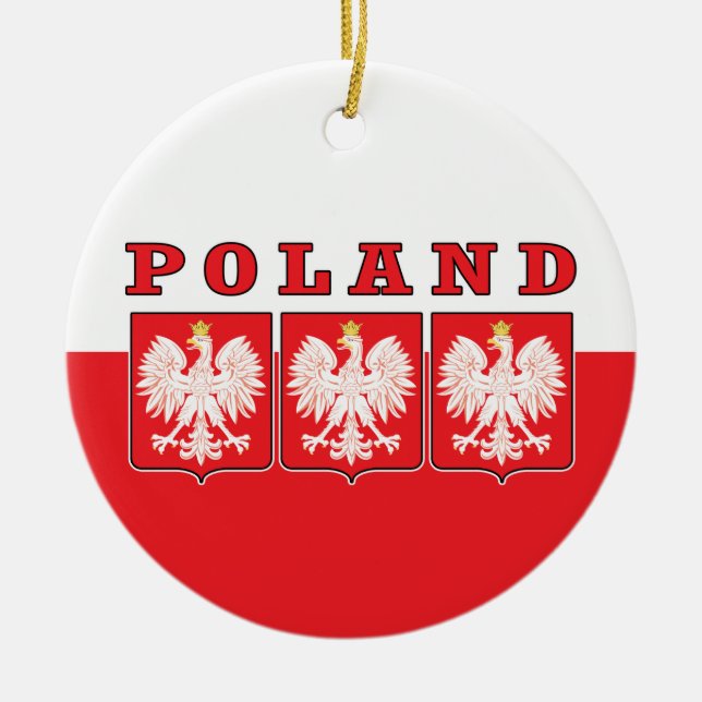 Polen Eagle Shields Julgransprydnad Keramik (Framsidan)