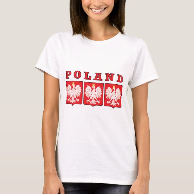 Polen Eagle Shields T Shirt (Framsida)