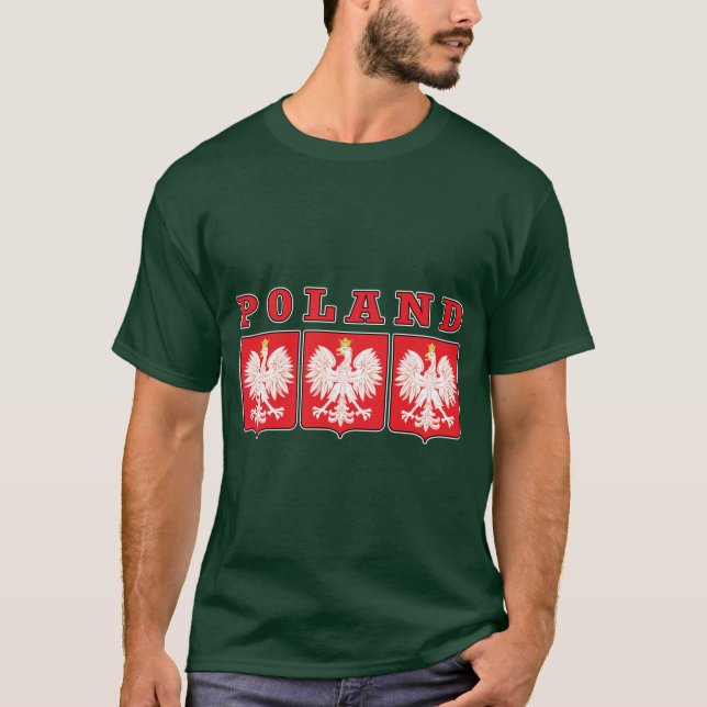 Polen Eagle Shields Tee Shirt (Framsida)