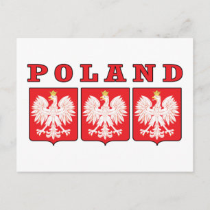 Polen Eagle Shields Vykort