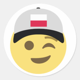 Polen Emoji Baseball Hat Runt Klistermärke