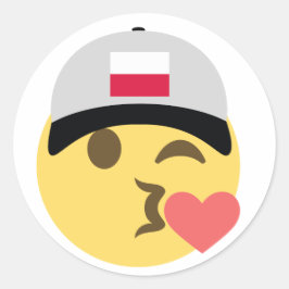 Polen Emoji Baseball Hat Runt Klistermärke