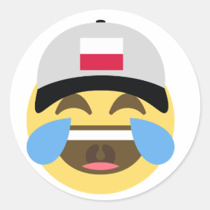 Polen Emoji baseballhatt Runt Klistermärke