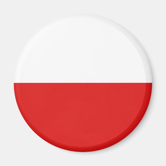 Polen Fisheye Flagga Magnet (Framsidan)
