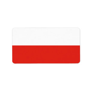 Polen flagga adressetikett