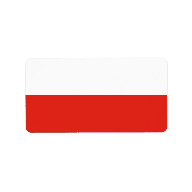 Polen flagga adressetikett (Framsidan)