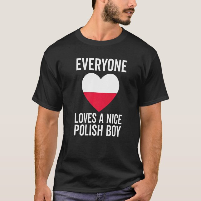 Polen Flagga Alla Kärlek A Nice polsk pojke T Shirt (Framsida)