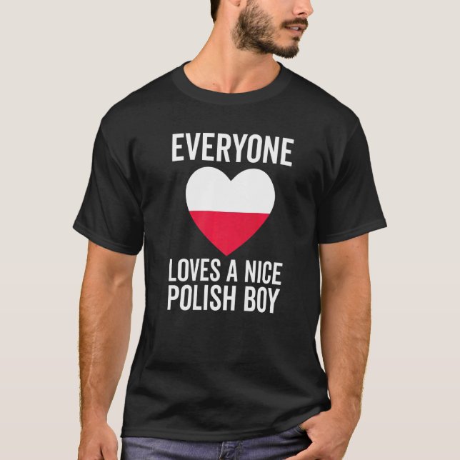 Polen Flagga Alla Kärlek A Nice polsk pojke T Shirt (Framsida)