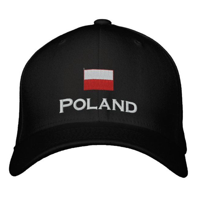 Polen Flagga Broderad Keps (Framsida)