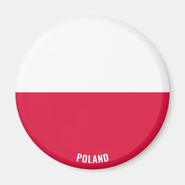Polen Flagga Charming Patriotic Magnet (Framsidan)
