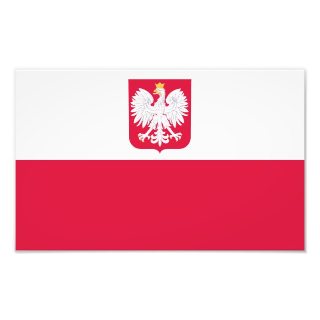 Polen Flagga Fototryck (Framsidan)