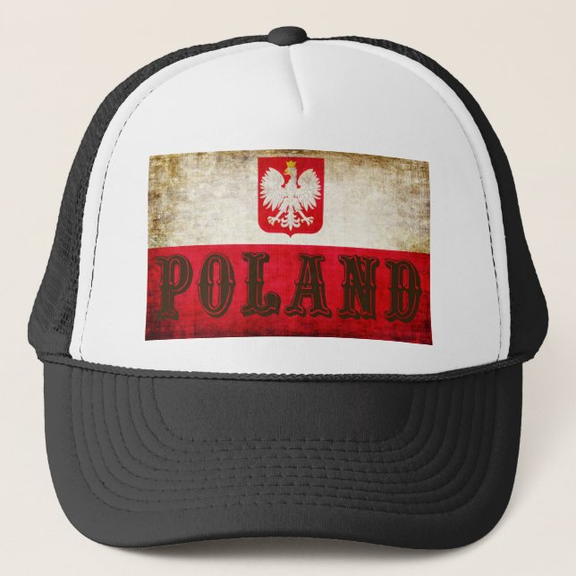 Polen Flagga Grunge Keps (Framsida)