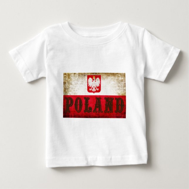 Polen Flagga Grunge T-shirt (Framsida)